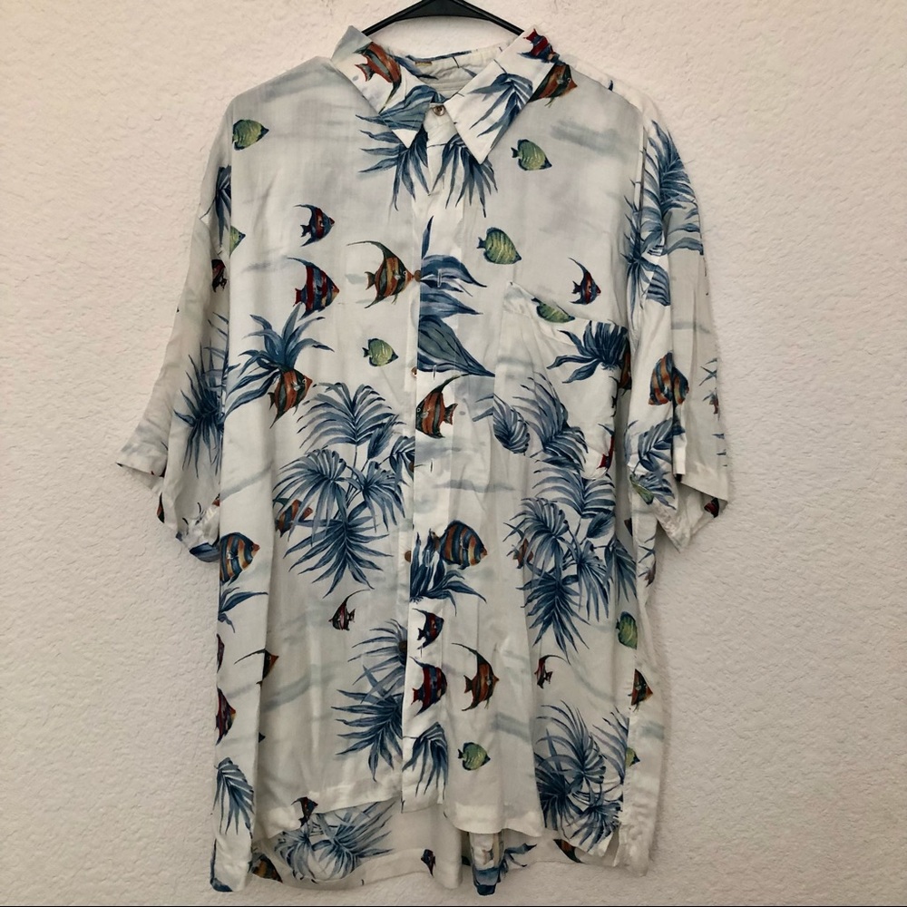 Imprints Men’s Hawaiian Shirt Button Front Short Sleeve